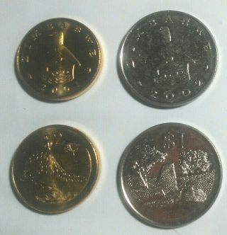 Zimbabwe Uncirculated Vintage Large Coin Trio,  $1,  $2 & $5 (bimetal)
