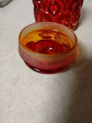 Vintage L.  E.  Smith Moon and Stars Red Amberina Glass 5 
