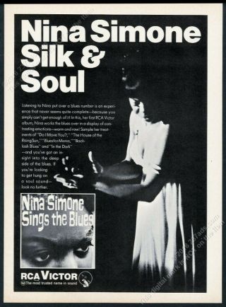 1967 Nina Simone Photo Sings The Blues Album Release Vintage Print Ad