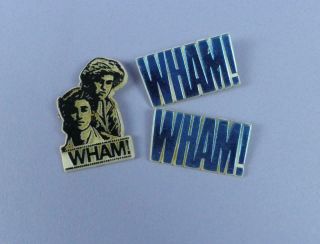 3 Vintage Wham Pop Group Pin Badges