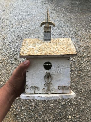 Vintage Birdhouse With Metal Roof