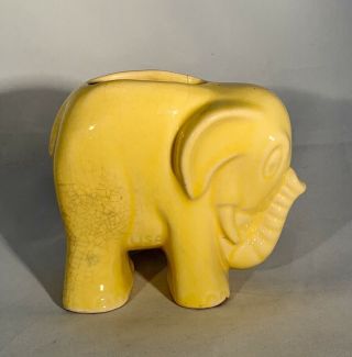 Vintage Shawnee Art Pottery - Yellow Elephant Planter - 4” X 5” - Marked “usa”