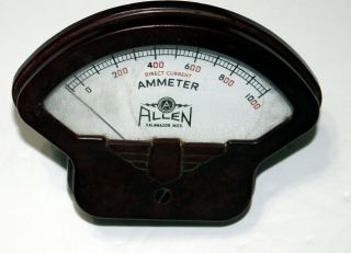 Vintage Allen Panel Ammeter.