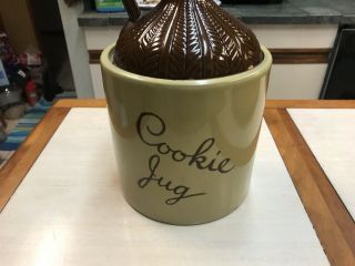 Vintage Monmouth Ill Usa Jug Crock Cookie Jar
