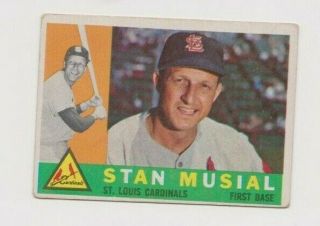 1960 Topps Stan Musial 250 Great Vintage Hall - Of - Famer Card,