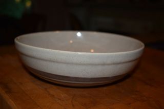 Vintage Mccoy Pottery Brown/tan Striped Stonecraft Serving Bowl 1423 8 "