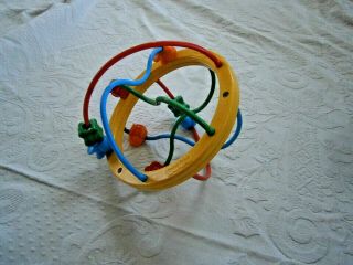 Vintage 1995 Fisher Price 5779 Infant Baby Toddler Colorful Bead Slide Ball Toy