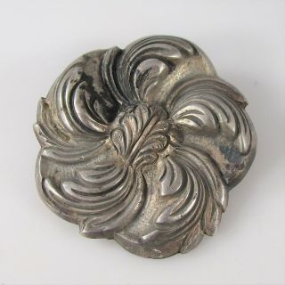 Art Noveau Heavy Brooch Pin Vintage Silver | 36g