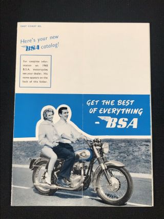 Vtg 1960 Bsa Motorcycle Dealer Sales Brochure Rocket Scrambler Flash & Mor