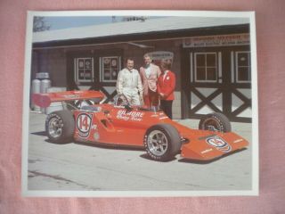 Vintage Racing Photo Of Aj Foyt By Car & Indy Garages By Wayne Doebling