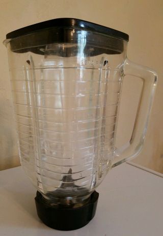 Oster 5 Cup Sq Top Glass Blender Replacement Jar For Osterizer Black Lid Vintage