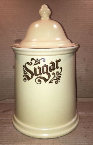 Pfaltzgraff Village Sugar Canister Vintage 11 " Tall With Tapered Sides