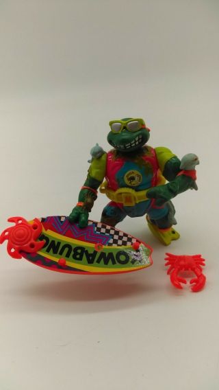 Vintage 1990 Playmates Teenage Mutant Ninja Turtles Tmnt Mike The Sewer Surfer