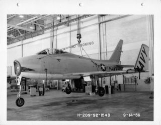 Vintage 1957 Navy Fj - 4 Airplane Photo 8.  5 " X 11 " 70