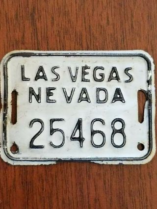 Vintage Las Vegas Nevada Bicycle License Plate