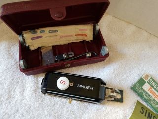 Vintage Singer Buttonholer 160506 Complete Featherweight 221 W654321 N Red Case