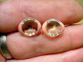 a pair vintage solid Glass Eyes size 16 mm teady bear taxidermy age 1910 A.  1186 4