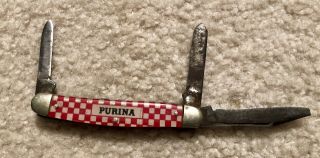 VINTAGE PURINA ADVERTISING KUTMASTER 3 - BLADE POCKET KNIFE 2