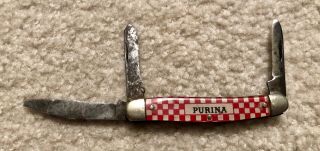 VINTAGE PURINA ADVERTISING KUTMASTER 3 - BLADE POCKET KNIFE 3