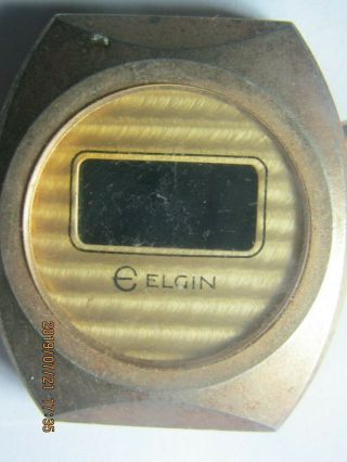 Vintage Men ' s Elgin Solid state digital watch for parts/repair 2 2