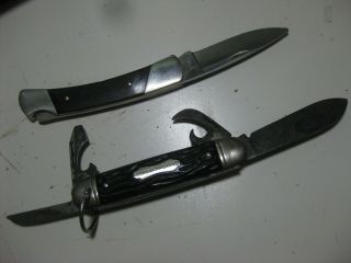 2 Vintage Pocket Knives - " Buck 501 " & " Forest Master Colonial Prov.  U.  S.  A.  "
