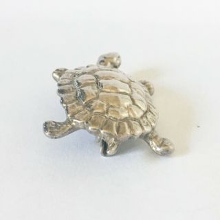 Vintage Sterling Silver Large Turtle Pin Brooch 5