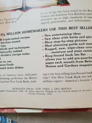 Better Homes and Gardens Cookbook 2nd Printing Vintage 1969 5 Ring Binder 4