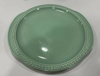 Laurella Universal Cambridge Pottery Cake Plate Platter Green Vintage
