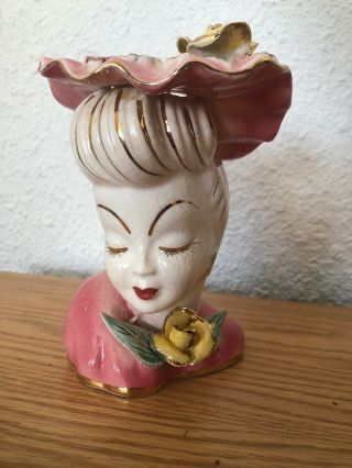 1950’s Vintage Glamour Girl Lady Head Vase
