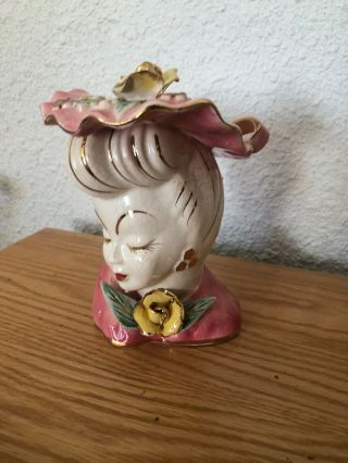 1950’s Vintage Glamour Girl Lady Head Vase 2