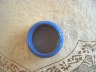 Vintage Domed BAND Ring Pop Art 60 ' s MOD Lucite Plastic BLUE sz 7 3
