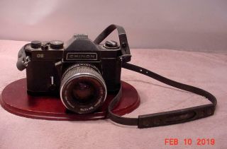 Chinon - Vintage Cs Camera With 1:28 50mm Lens (plus) Vivitar Focal Flash Unit