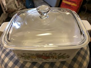 Vintage Corning Ware Spice of Life P - 4 - B 7 X 5 - 1/2 x 3 inch Loaf Pan w/Lid 2