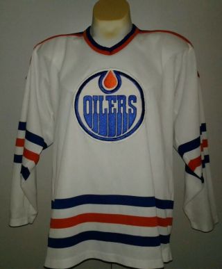 Vintage Edmonton Oilers Ccm White Hockey Jersey Men 