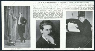 1925 Carlos Salzedo Robert Schmitz Andre Caplet Photo Vintage Print Article