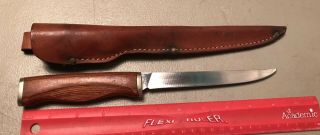 Vintage Sharp Df60 - Japan Fishing Filet Knife W Leather Sheath - Japan