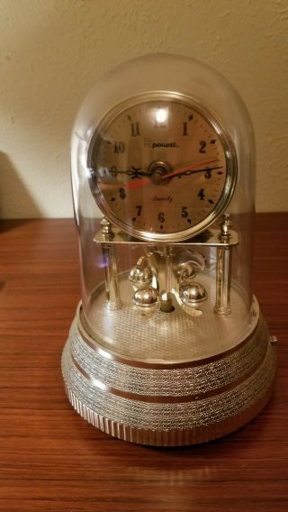 Vintage Moving Pendulum Clock.  Plays - " Love Story " Music Box.  By R Powell