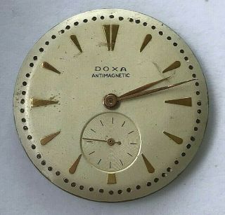 Vintage Doxa Swiss Hand Winding Mens Watch Movement,  Seconds Register,  Cal.  942