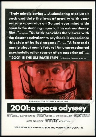 1968 2001 A Space Odyssey Stanley Kubrick Movie Release Vintage Print Ad