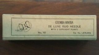 Vintage Columbia Minerva De Luxe Rug Needle,  2 Different Points,  No.  90 2
