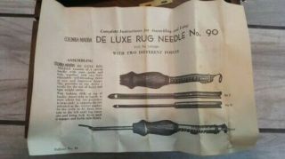 Vintage Columbia Minerva De Luxe Rug Needle,  2 Different Points,  No.  90 4