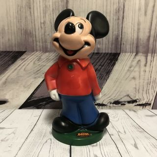 Vintage Mickey Mouse Walt Disney Coin Piggy Bank Hard Plastic Collectible (m2