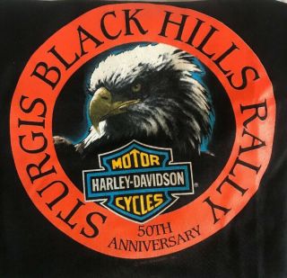 Vtg 1990 Sturgis 50th Anniversary Harley Davidson T - Shirt Xl