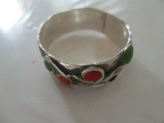 VINTAGE UNIQUE HAND MADE SIZE 12 RING WITH COLORFUL DESIGN 3
