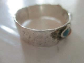 VINTAGE UNIQUE HAND MADE SIZE 12 RING WITH COLORFUL DESIGN 5