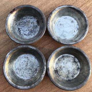 Set Of 4 Vintage Miniature Metal/tin Pie Plate/bowl Set