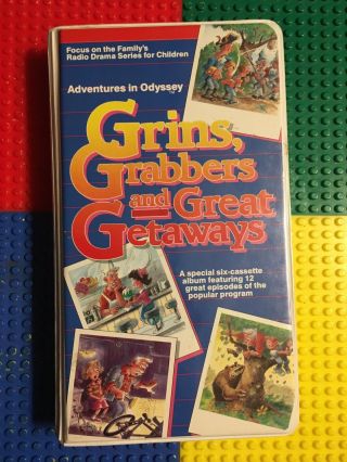 Adventures In Odyssey Grins Grabbers & Great Getaways 6 Cassette Album Set Vtg