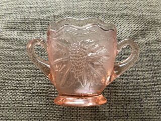 Vintage Pink Depression Glass Etched Sugar Bowl No Cracks Or Chips Look