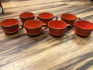 1 Metlox Poppytrail Red Rooster Tea Coffee Cups 8 Oz.  Vintage Pottery