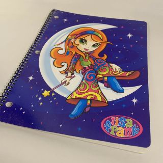 Vintage Lisa Frank Dolphin Hippie Girl On The Moon Spiral Notebook 3